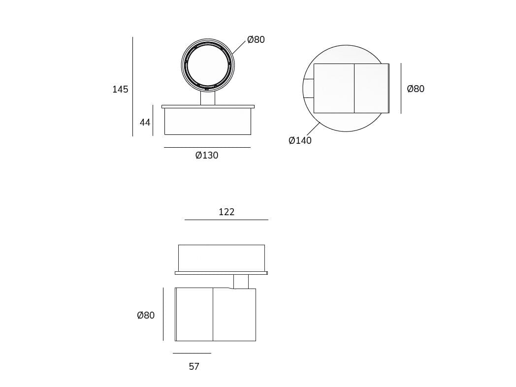 Потолочный экструдированный алюминиевый регулируемый светодиодный прожектор Exporlux WHEEL TE SL ARCH-00076238 - Вид №2