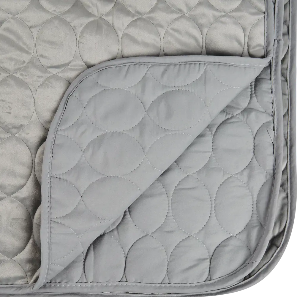 Покрывало Овалы 220x240 см, велюр, цвет серебро Бельвита STLM-2106328 - Вид №2