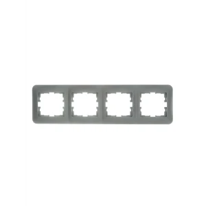 Рамка для розеток и выключателей Lezard Asti 4 поста горизонтальная цвет платина