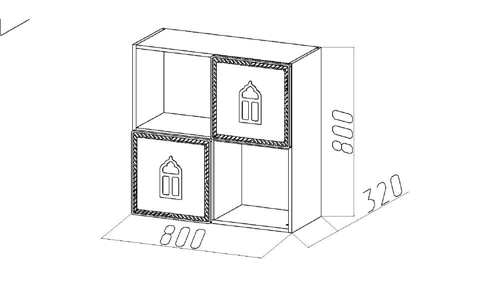 Полка детская квадратная "Венеция-2" МАНДАРИН ВЕНЕЦИЯ 178674 Красный Santreyd - Вид №5