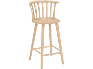 Высокий стул из белого промасленного дуба с подставкой для ног