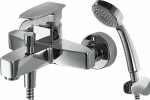 Смеситель для ванны с коротким изливом c аксессуарами RIFFLE F672106C-B bravat