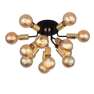 Потолочная люстра коричневая 13 ламп ST Luce Foglione ST LUCE FOGLIONE 00-3833810 Коричневый;черный