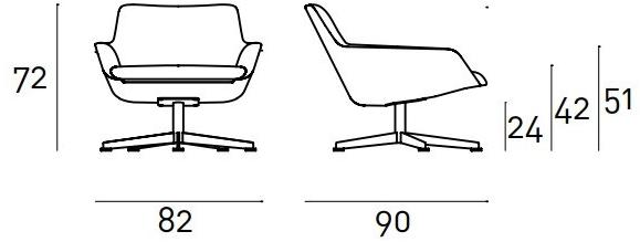 Living Divani Вращающееся кресло с обивкой sun-id-1452246 - Вид №2