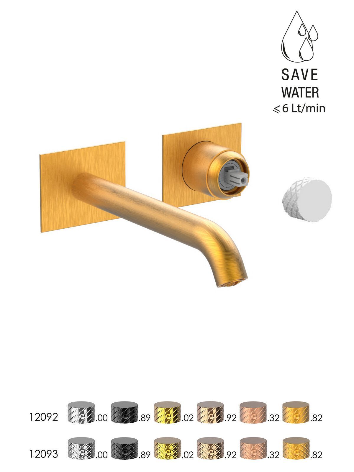 Настенный смеситель для раковины без слива с ограничителем расхода Rubinetterie Frattini Pepe XLS ARCH-00093332 - Вид №34