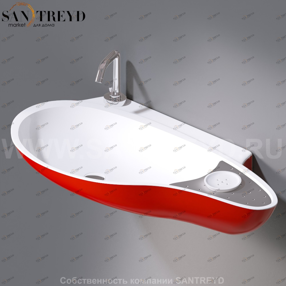 L235T0R1V4..225 Подвесная раковина настенная овальная A. e T. Italia SPOT белая AeT ITALIA ACCENT L235T0R1V4.225