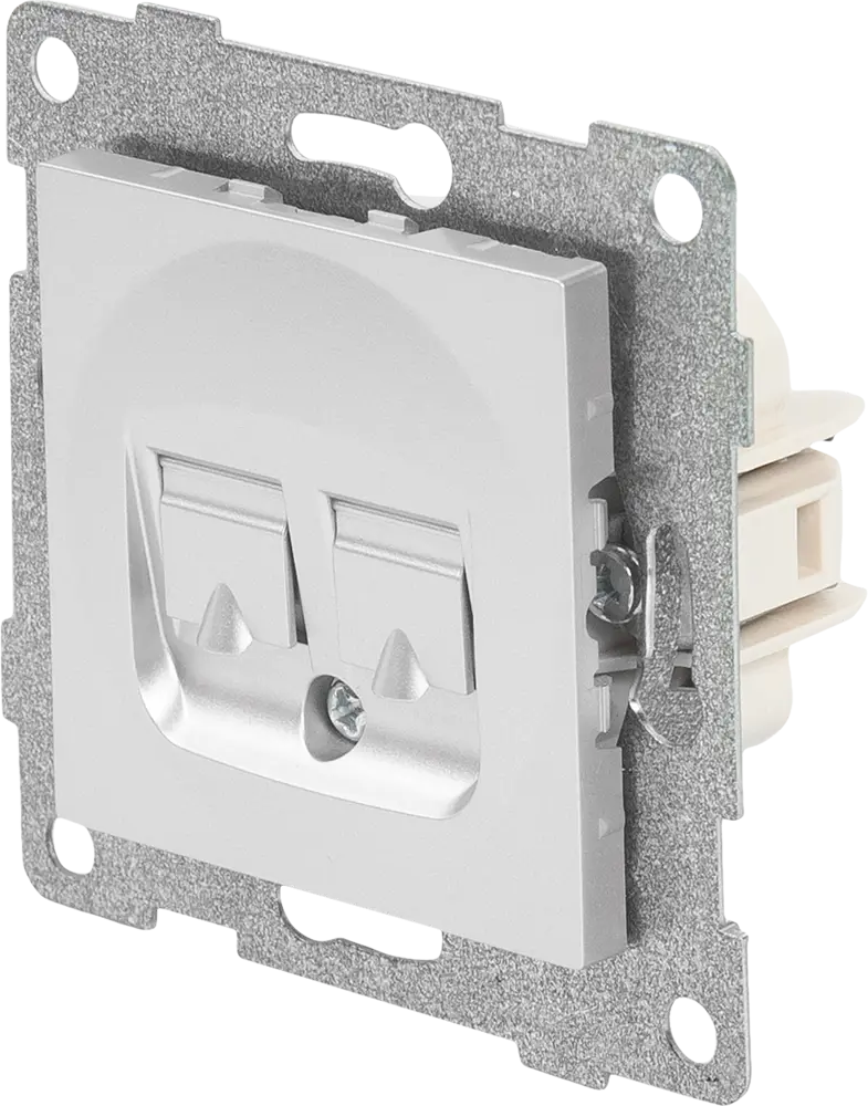 GUSI Electric — Двойная компьютерная розетка RJ45 в серебристом корпусе 83864430