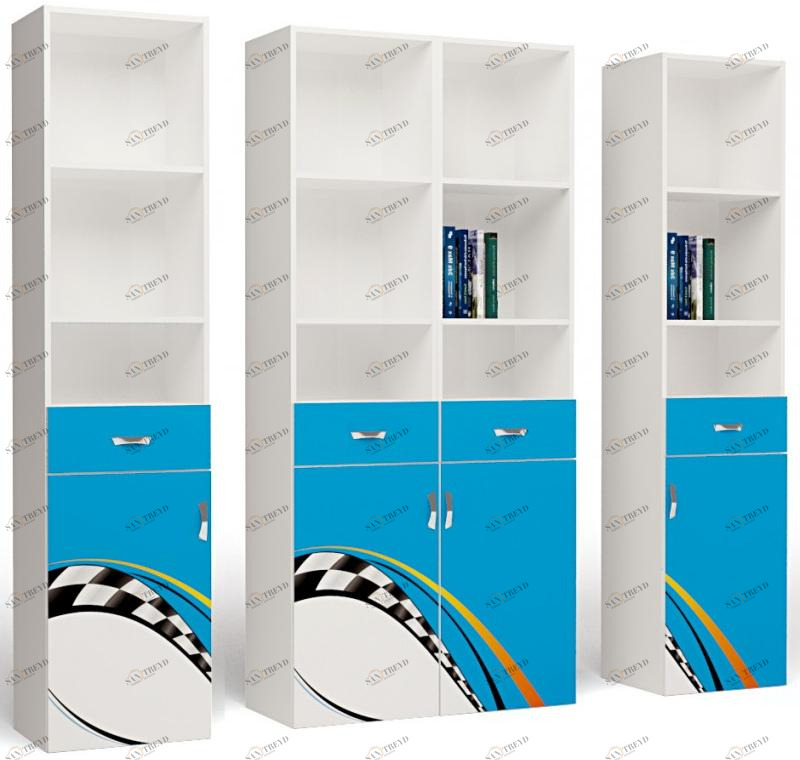 Стеллаж узкий ABC-KING La-Man, (правый)голубой 4631148150942