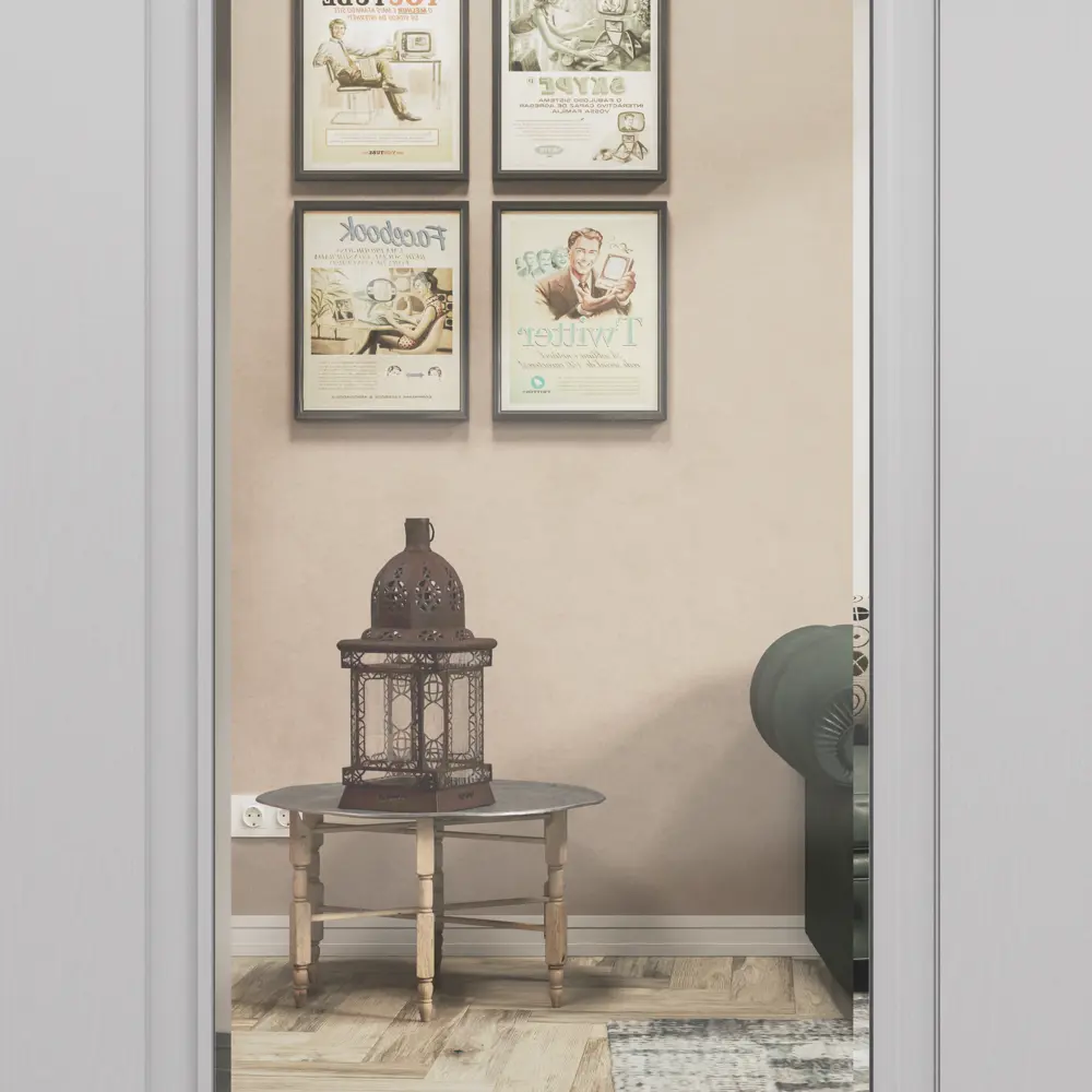 Дверь входная металлическая Гибсон 86x205 см левая скай беленый с зеркалом TOREX STLM-2148186 - Вид №9