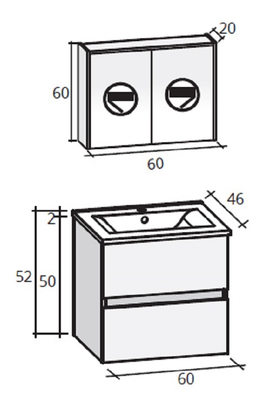 FPO060DP0S23 Комплект мебели Riho Porto Santreyd - Вид №2