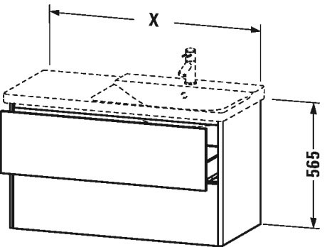 XS418704040 XSquare Тумбочка подвесная Черный глянцевый лак Duravit - Вид №3