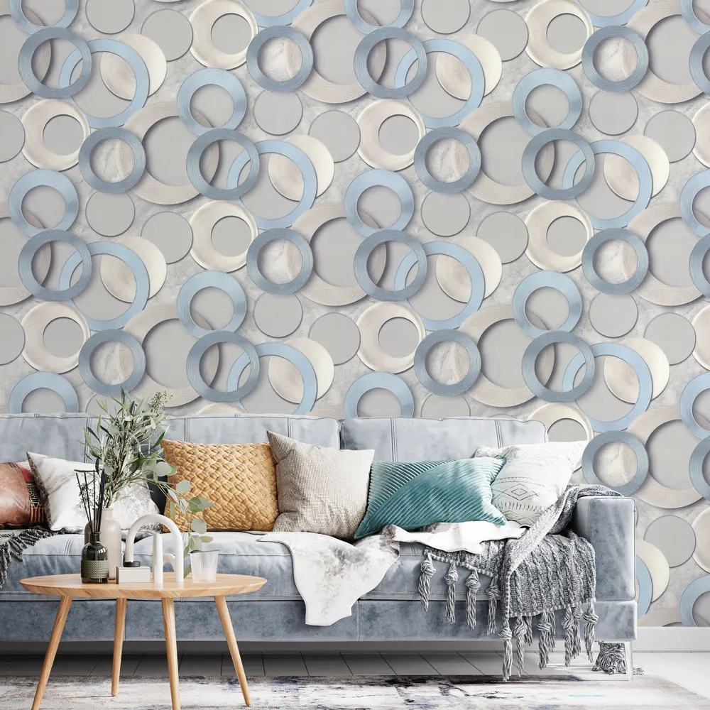 Обои флизелиновые Wall Decor Турин голубые 1.06 м 75156-26 85310434 STLM-2190456 - Вид №2