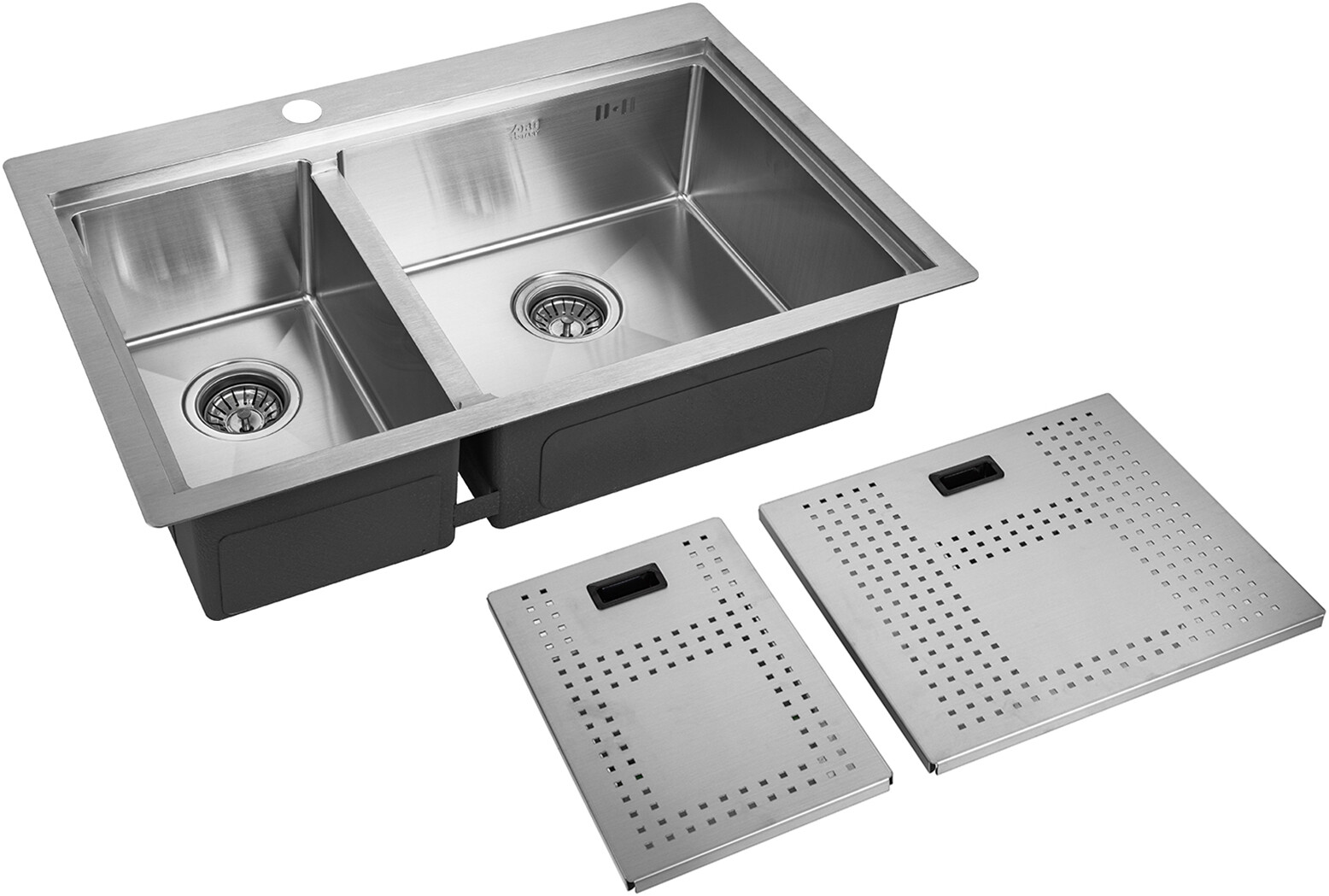 Мойка кухонная ZorG Master N ZM N-78-2-52-R из нержавеющей стали с накладкой, сталь
