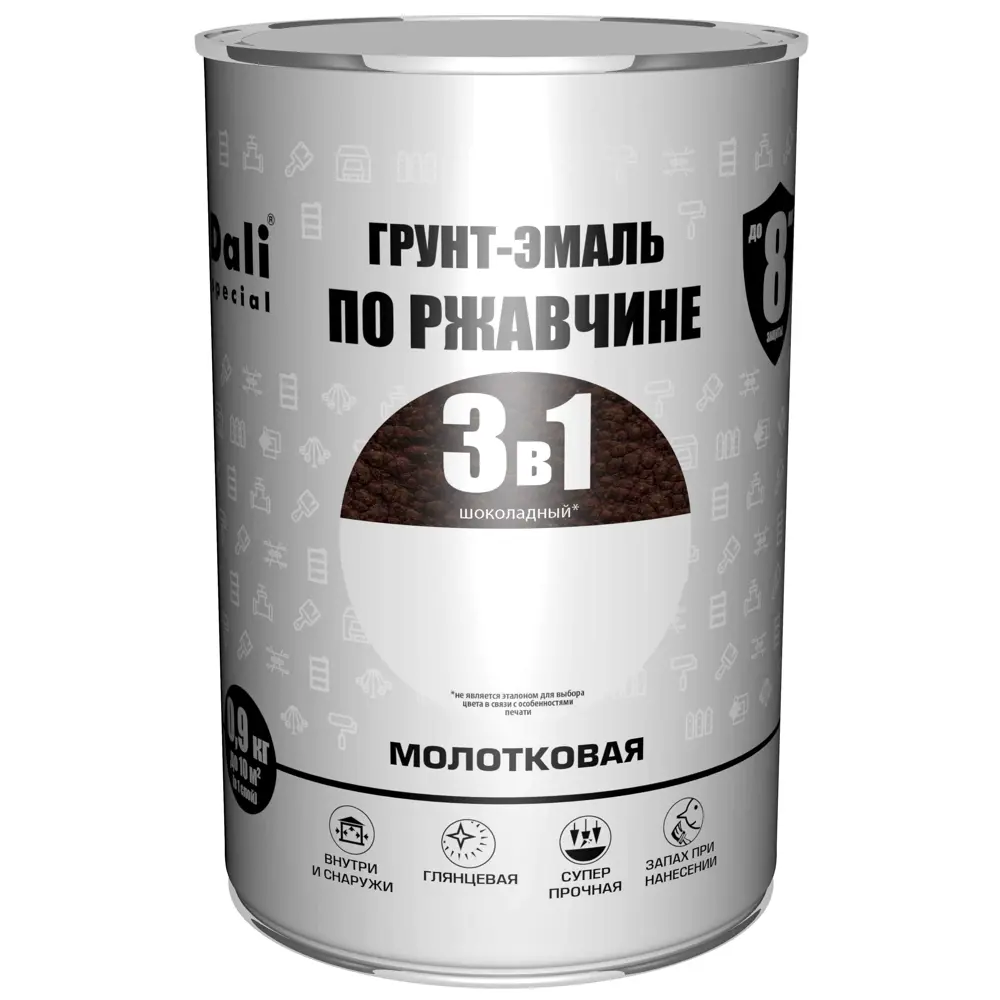 Грунт-эмаль Dali 3 в 1 молотковая шоколадная для металла 83372549 STLM-0040621 - Вид №1