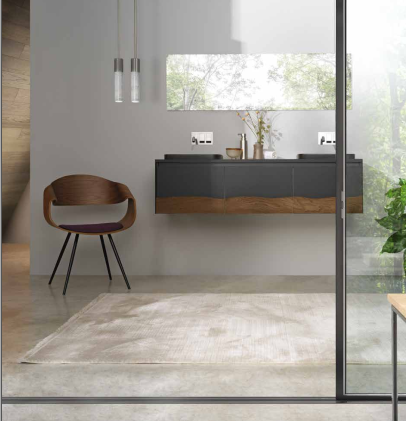 C375M4L50.101NC Тумба подвесная с 4 выдвижными ящиками A. e T. Italia TRACE Белый матовый - орех Каналетто Италия AeT ITALIA - Вид №4