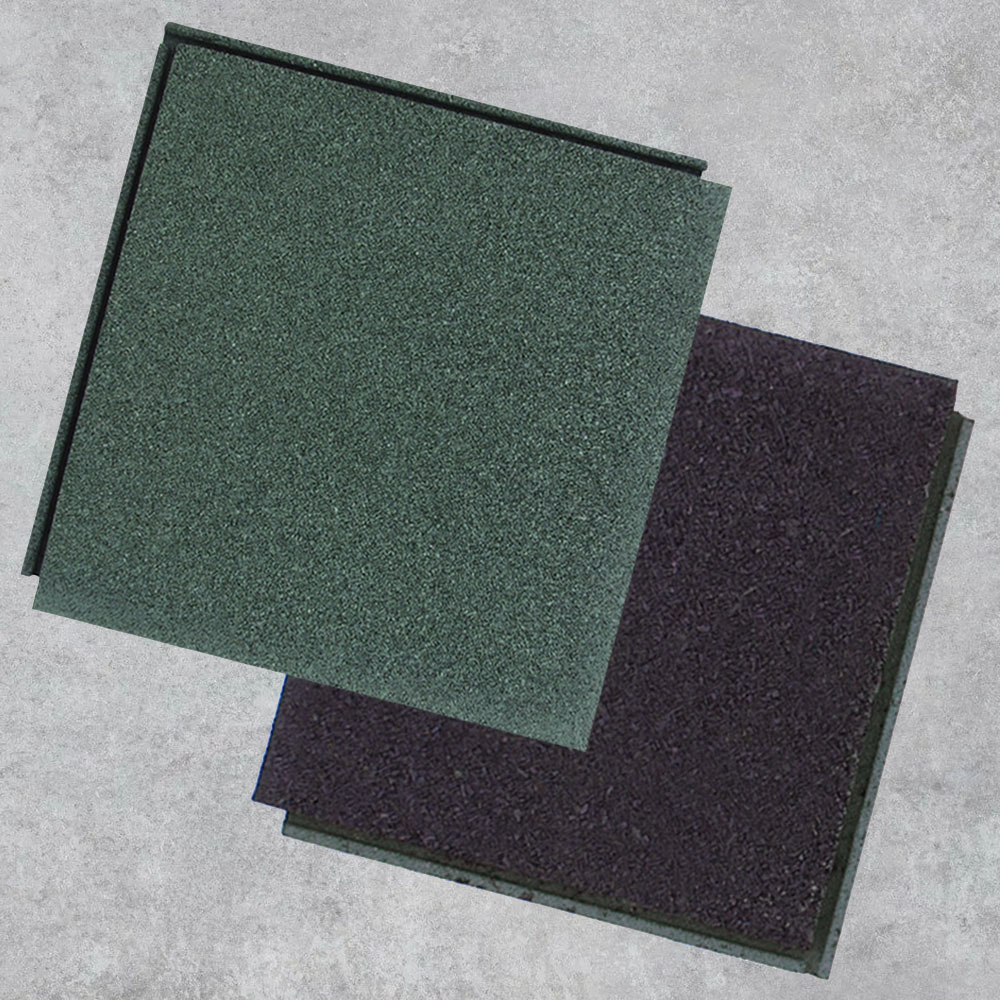 Плитка с соединением "Язык-паз" зеленая. Резиновое покрытие ЭКОПРОФИТ ПЗЕ001 - Вид №2