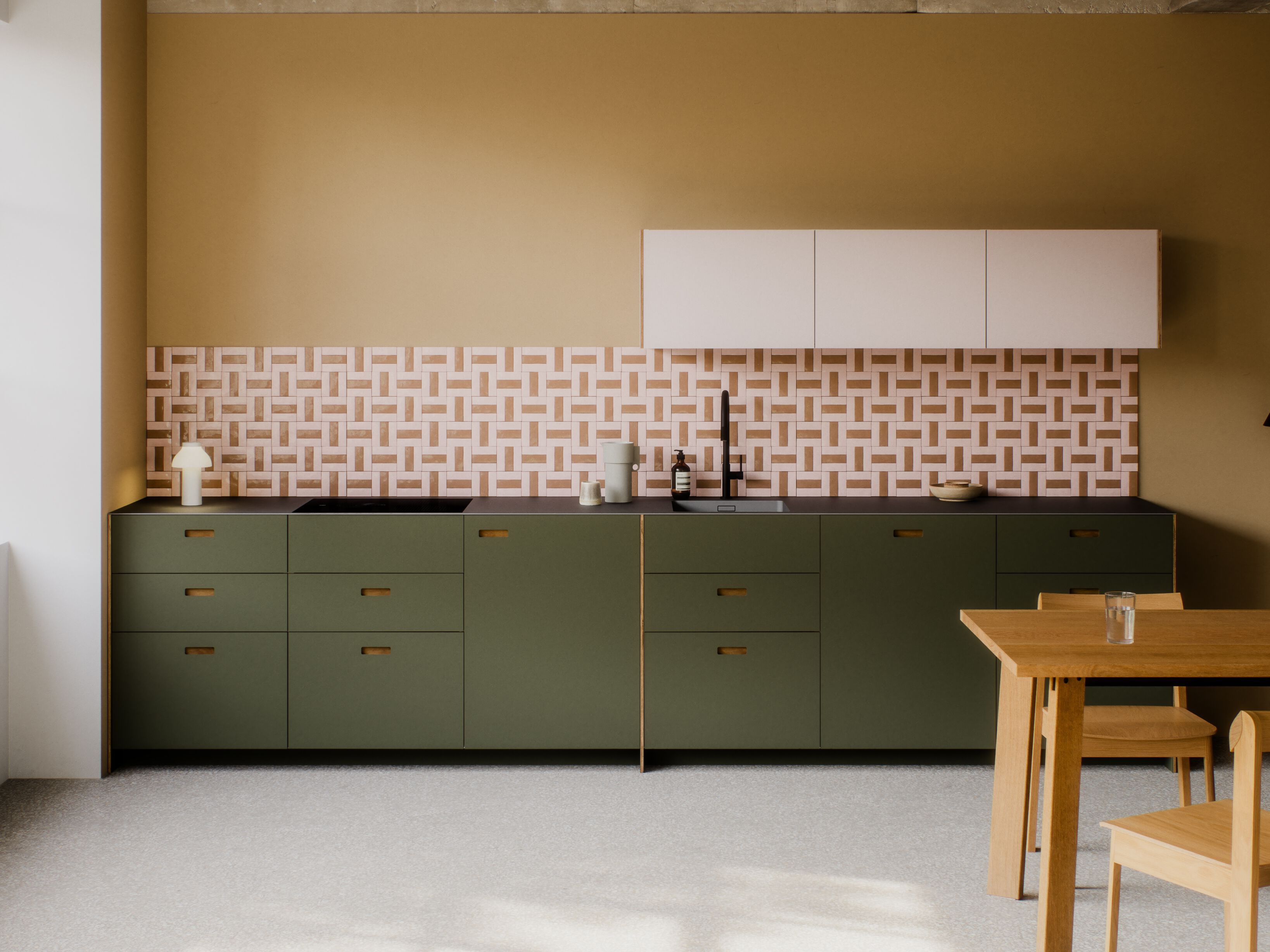 Линейная секционная кухня из линолеума и нержавеющей стали Neuvermoebelt SMART LINE KITCHEN SYSTEMS ARCH-00053119