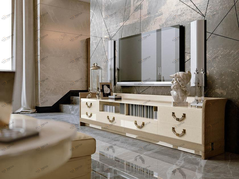 Turri Низкая деревянная тумба под ТВ с ящиками Numero tre sun-id-1416822