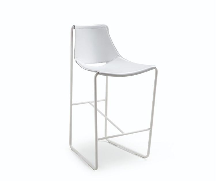 Midj Барный стул из кожи санок со спинкой Apelle sun-id-1489457 - Вид №1