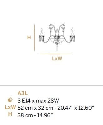 Кристалл настенный светильник Euroluce Lampadari Imperial ARCH-00013959