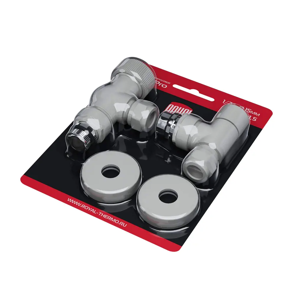 Термостатический комплект для радиатора осевой Royal Thermo Design Pro 1/2" латунь цвет белый STLM-2160566 - Вид №7