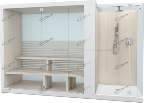 750722002011001 Сауна Inipi Ama, пристенный и угловой вариант Inipi #7507 3350 x 1170 x 2220 мм
Исполнение: белый глянцевый (декор) Белый глянцевый декор Duravit 