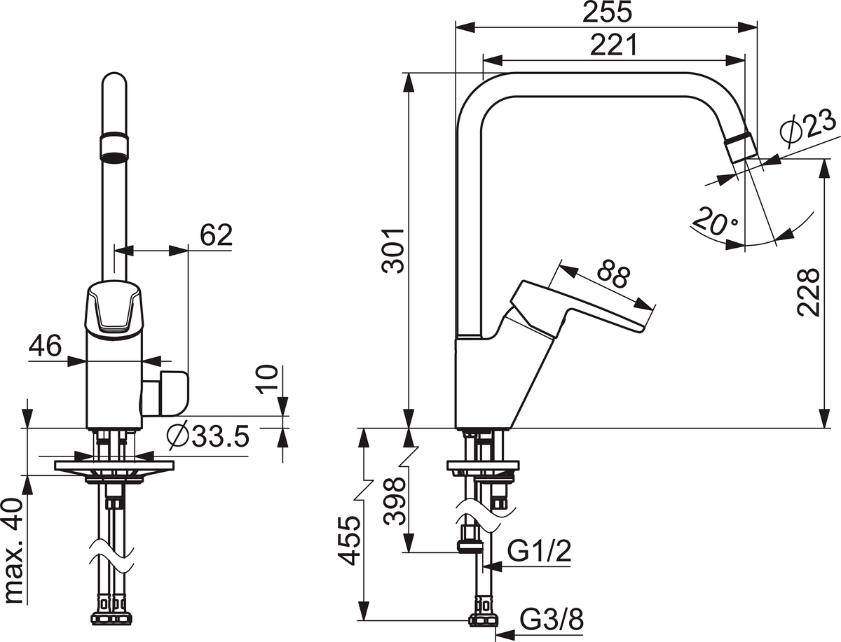 Oras 3934F Смеситель для кухни с клапаном 3934F Saga Хром  - Вид №4