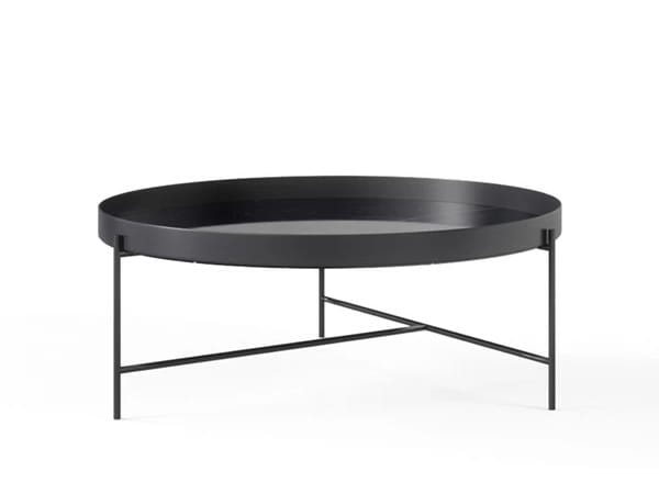 Металлический низкий круглый журнальный столик с подносом Novamobili ARCH-00063759