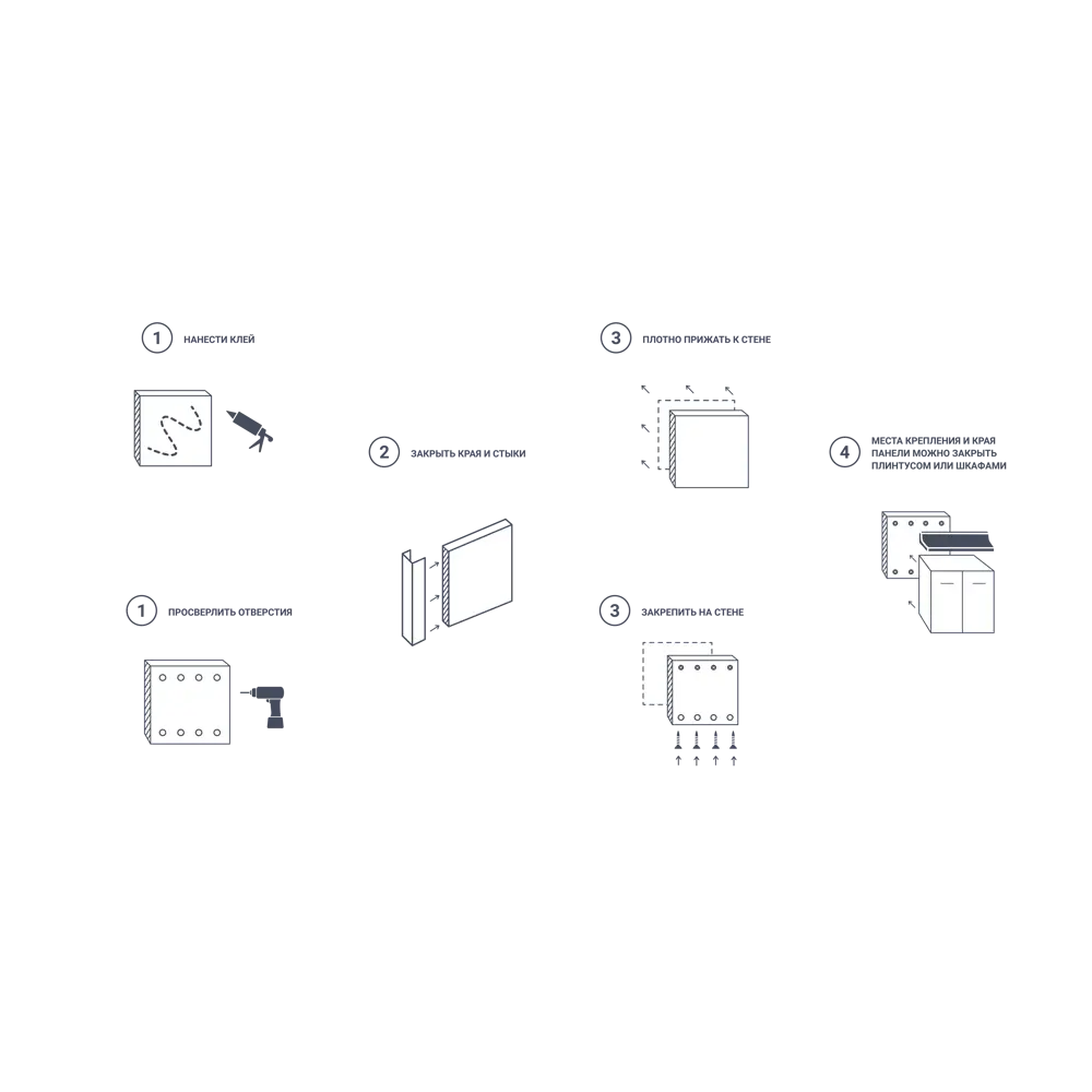 Стеновая панель Блэк 240x0.4x60 см МДФ 82113231 STLM-2081753 ТРОЯ  - Вид №1