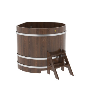 1356 Купель угловая из дуба 1,19х1,19х1,1 морёная Alyarus