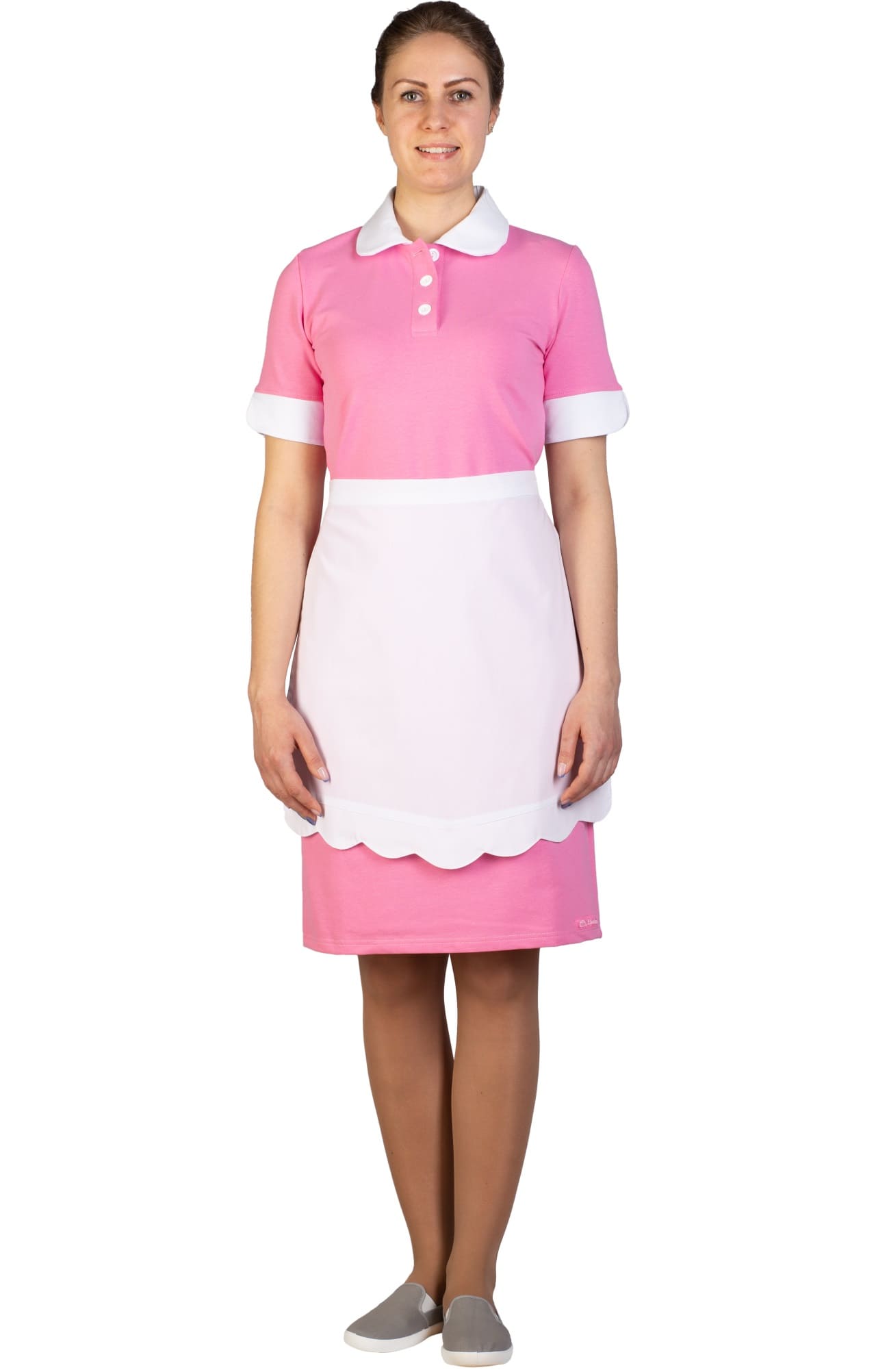 64666 Платье-поло трикотажное цвет PINK (розовый) GRACE  Одежда для обслуживающего персонала  размер 46 (M)  - Вид №3