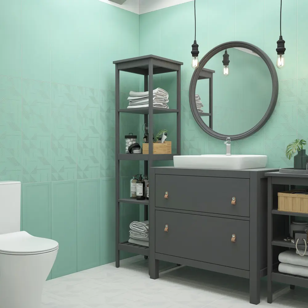 Плитка настенная Керамин Сонет 2Д 25x75 см 1.69 м² матовая цвет зеленый STLM-2051580 - Вид №5