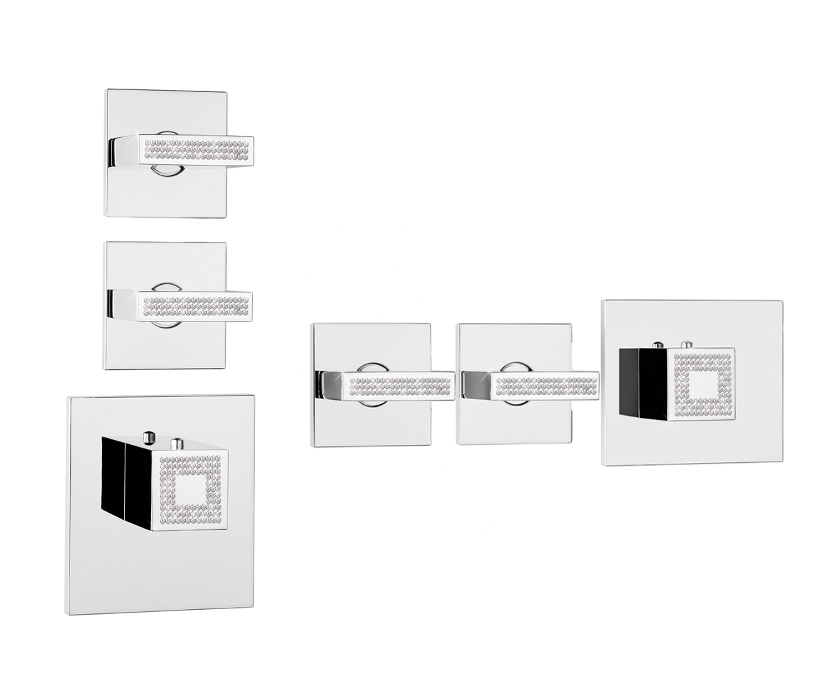 Z033203 + Z030201 000 Смеситель & запорный кран Rectangular 2 Outlets LP BOSSINI  - Вид №1