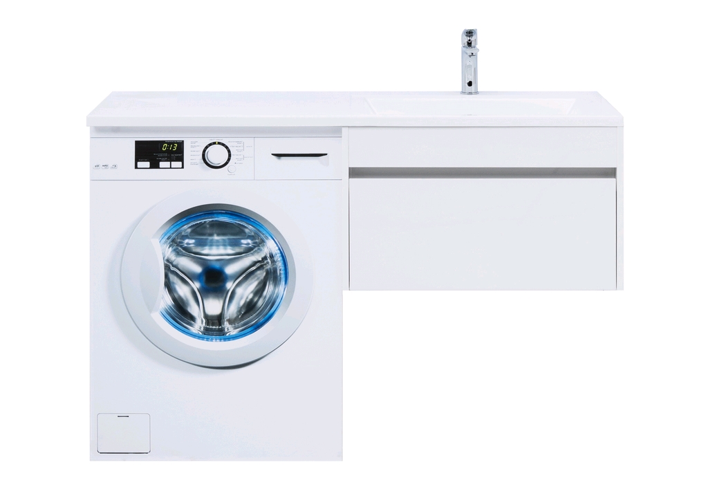 Тумба с раковиной Aquanet Токио 130 R белый (подвесная, 1 ящик) 0023691700235502 - Вид №7