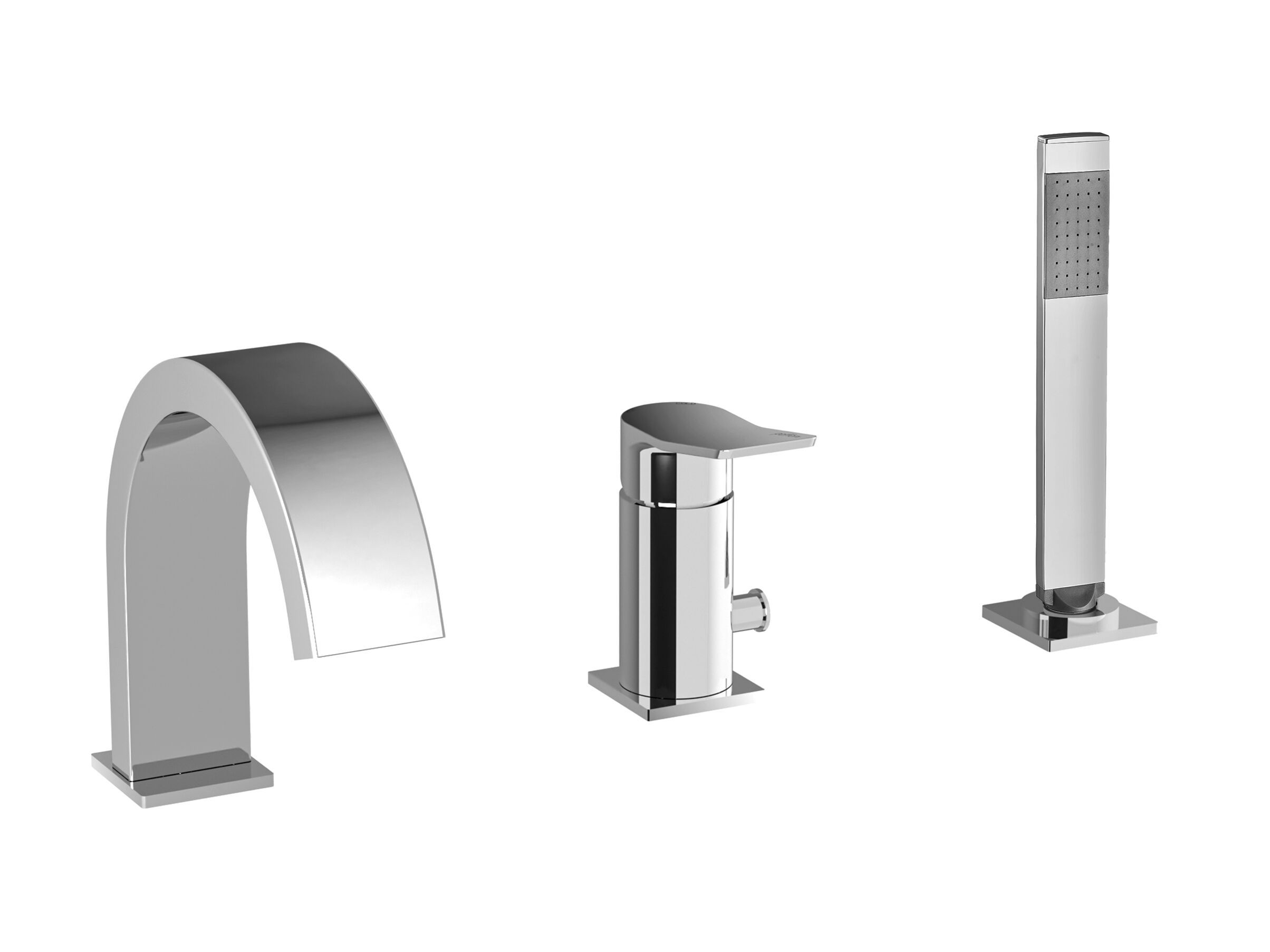 Смеситель для ванны с 3 отверстиями и ручным душем RUBINETTERIA PAFFONI Tilt ARCH-00143512 - Вид №1