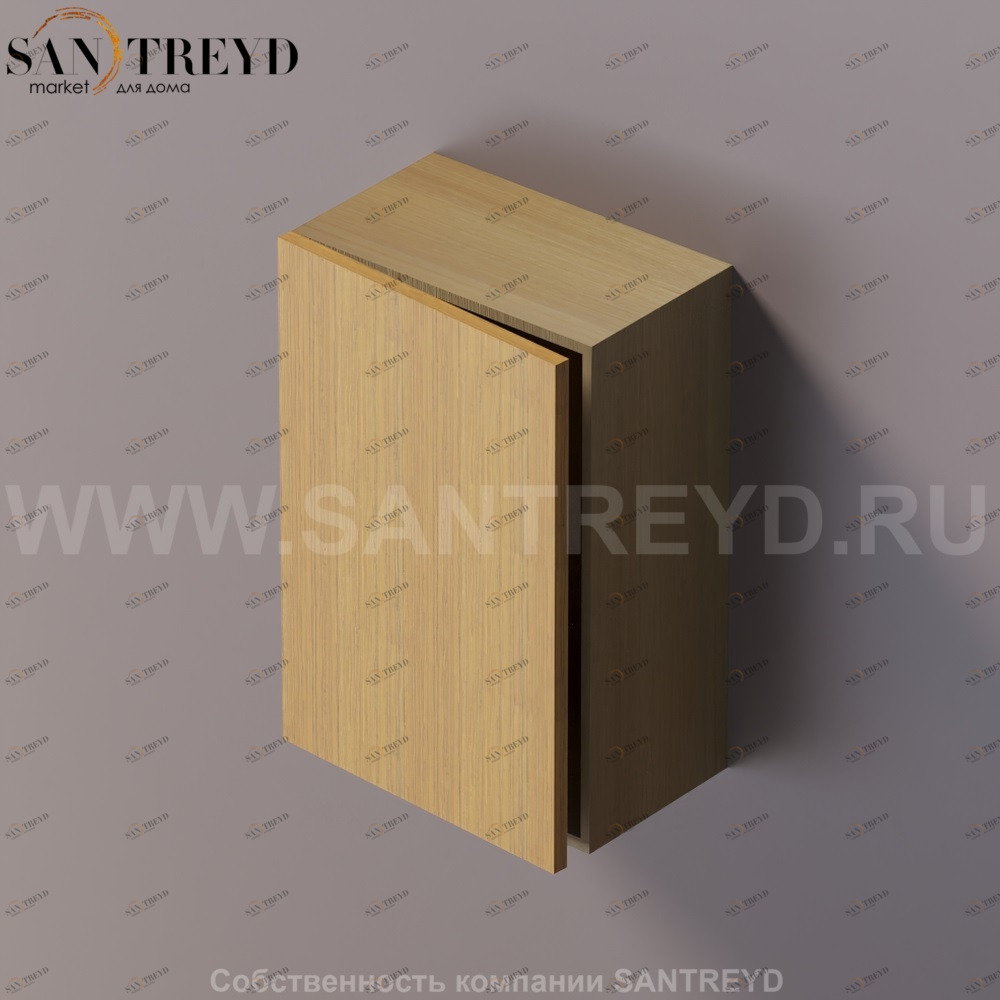 FLAT V Подвесной шкаф с петлями справа. Отделка: тик и натуральный дуб. AFXMO235042RTPT Agape