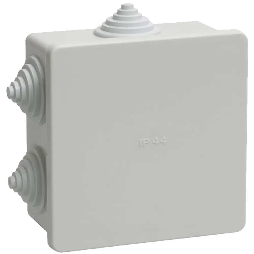 Распределительная коробка открытая IEK 85x85x40 мм 3 ввода IP44 цвет серый 82206464 STLM-2098140 