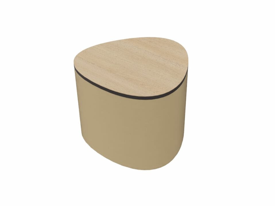 Треугольный журнальный столик из ткани с деревянной столешницей Cascando Pully ARCH-00037760