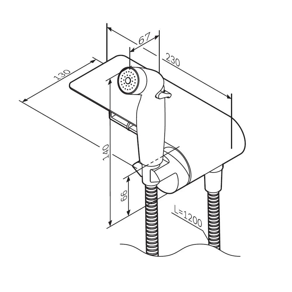 89346490 Гигиенический душ AM.PM Flash F0H9H800 набор со смесителем цвет хром STLM-0971710  - Вид №12