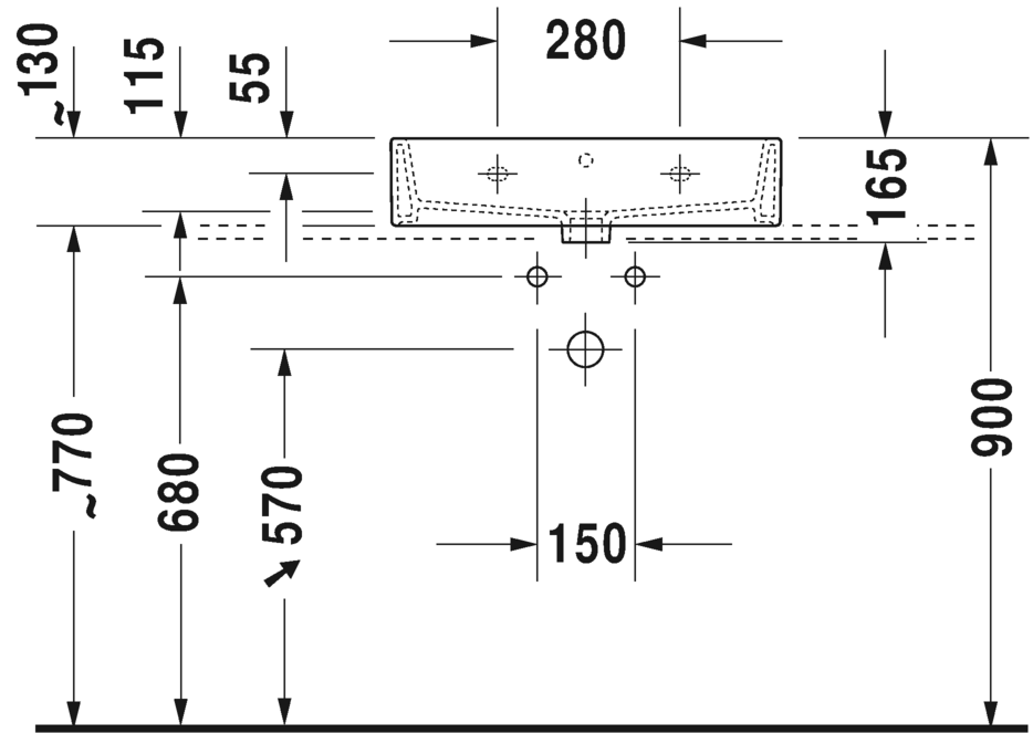 2350600025 Подвесная раковина настенная овальная Duravit Vero Air - Вид №2