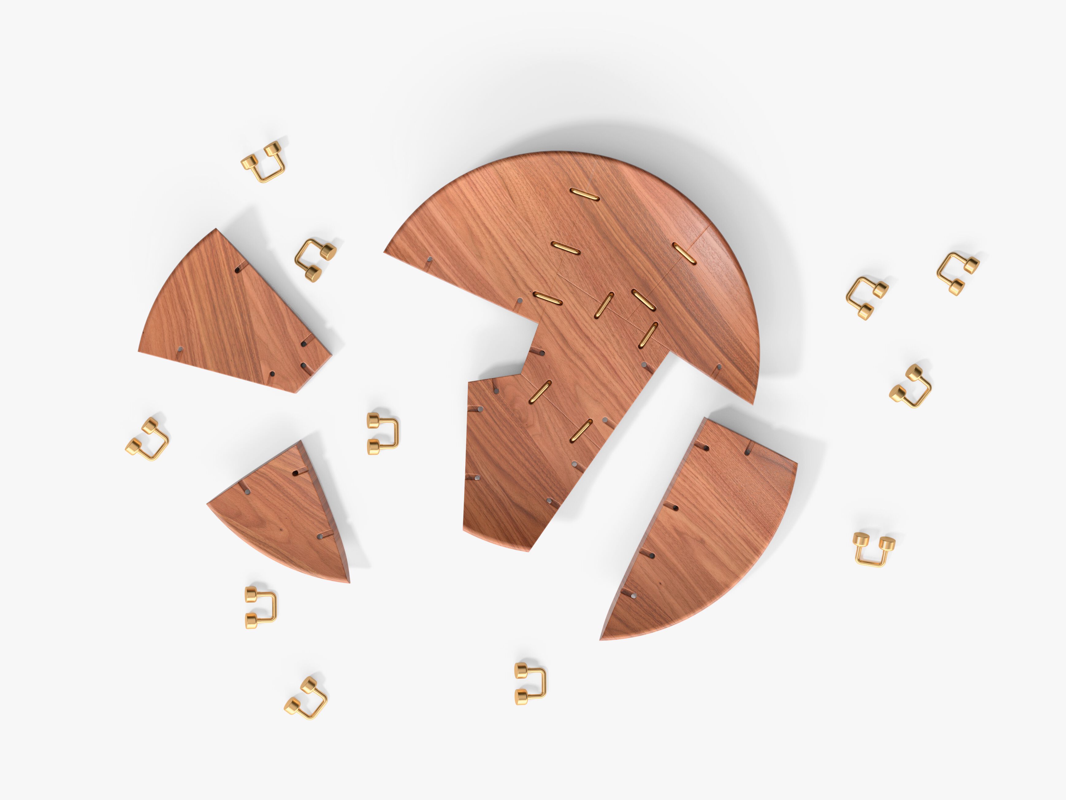 Круглая тарелка из грецкого ореха Danese Milano Kintsugi ARCH-00099734 - Вид №1