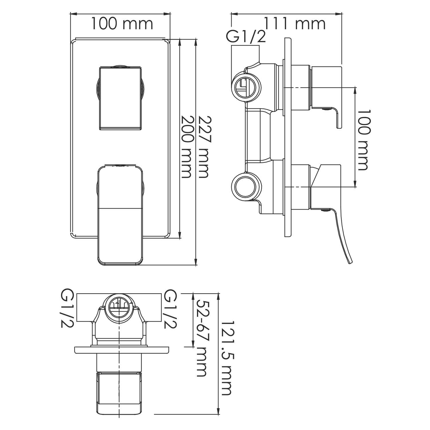 10671 Aller Смеситель для ванны и душа WasserKRAFT Aller 1060  - Вид №2