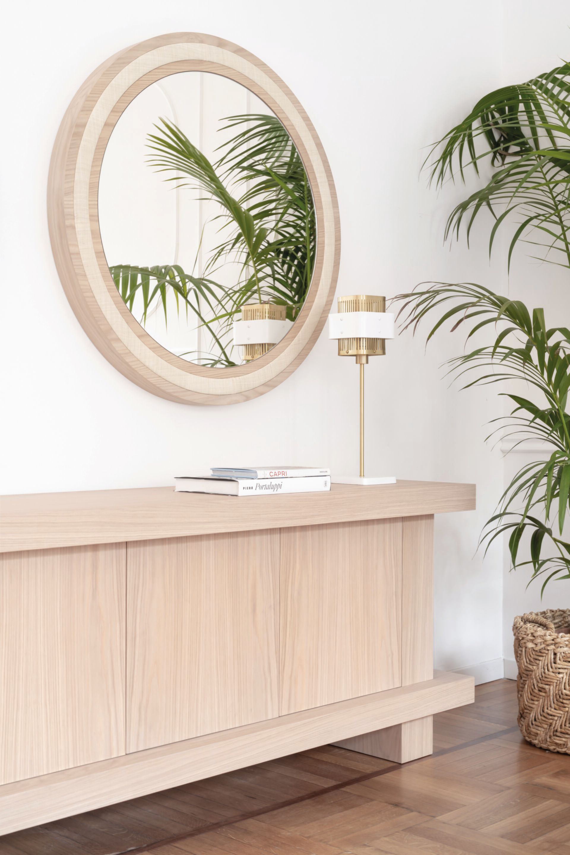 Круглое зеркало из дерева и рафии с настенной рамкой DOM EDIZIONI коллекция Riviera ARCH-00092380 - Вид №2