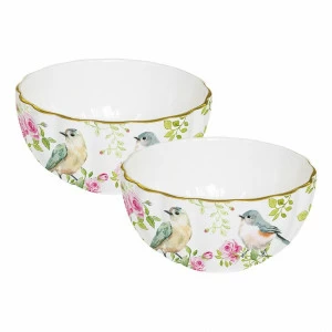 Салатники фарфоровые 2 шт бело-розовые "Птицы в саду" EASY LIFE ПТИЦЫ В САДУ 00-3946676 Белый;розовый