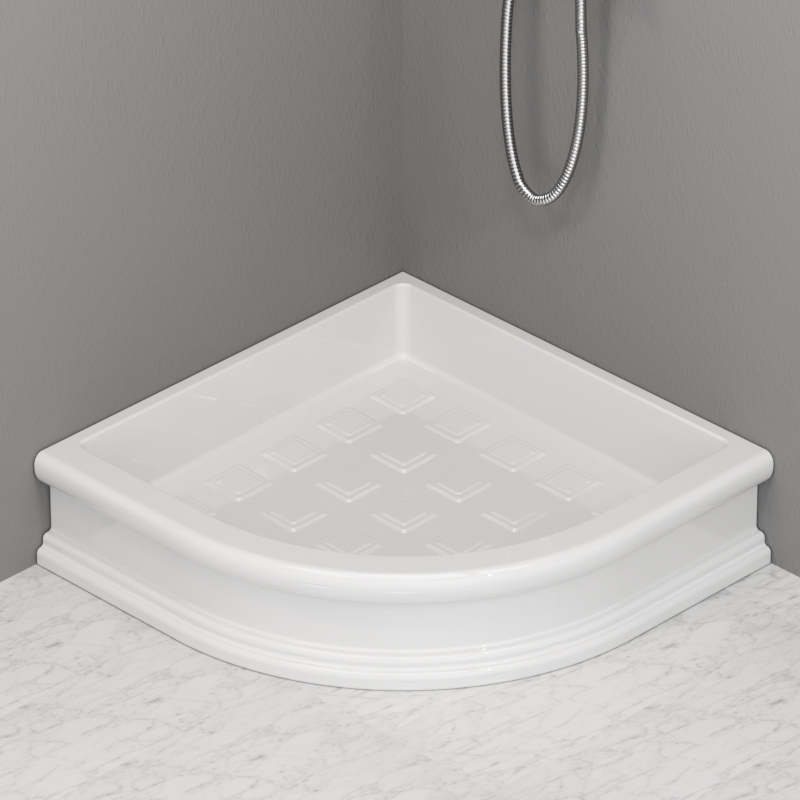 134201 Душевой поддон четверть круга 80x80 цвет Белая глазурь Kerasan RETRO Италия 