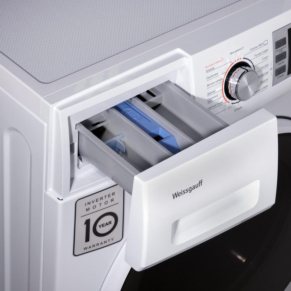 WMD 4748 DC Inverter 595 ? 470 ? 850 мм, узкая стиральная машина, 8 кг при стирке, 6 кг при сушке, 1400 оборотов в минуту, быстрая стирка 15 минут, стирка + сушка за 1 час, режим для детских вещей, класс энергоэффективности а, функция дозагрузки белья, бл Santreyd  - Вид №5