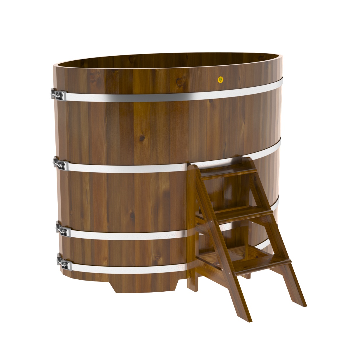 2285 Купель овальная из лиственницы Рустик 1,02х1,68х1,4 морёная Alyarus 