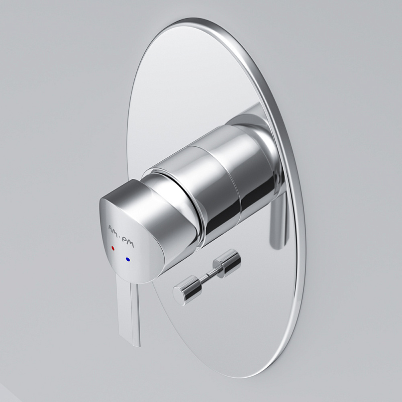 F1585000 смеситель д/ванны/душа монтируемый в стену хром шт AM.PM Awe - Вид №2