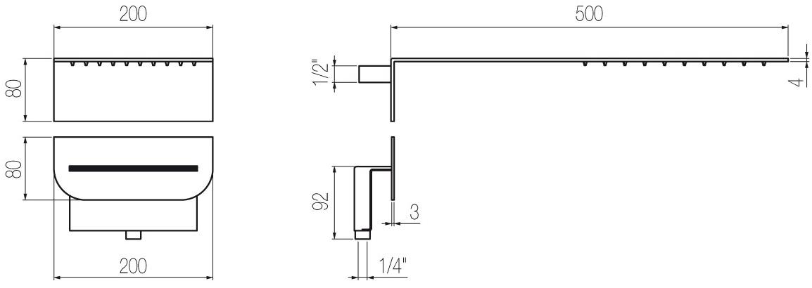 Radomonte Настенная лейка для душа из нержавеющей стали  Sof6  - Вид №3