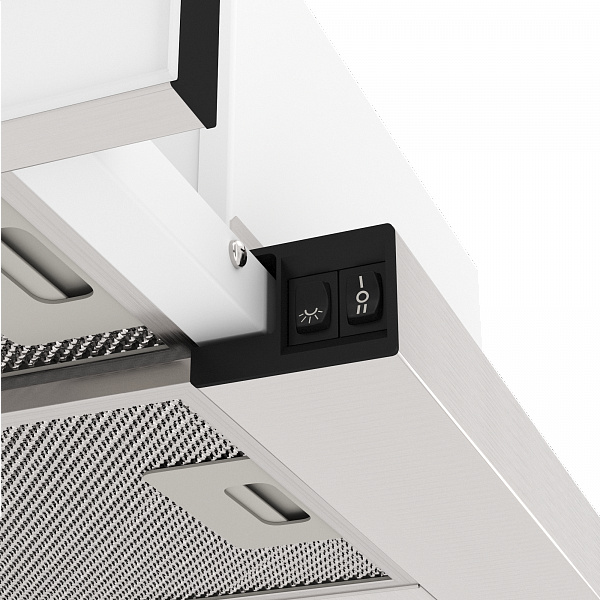 1184241 Вытяжка телескопическая ELIKOR Интегра Glass 50Н-400-В2Д серебристый/белый STDN-0049081 - Вид №6